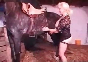 Horse boner pleasured orally on cam